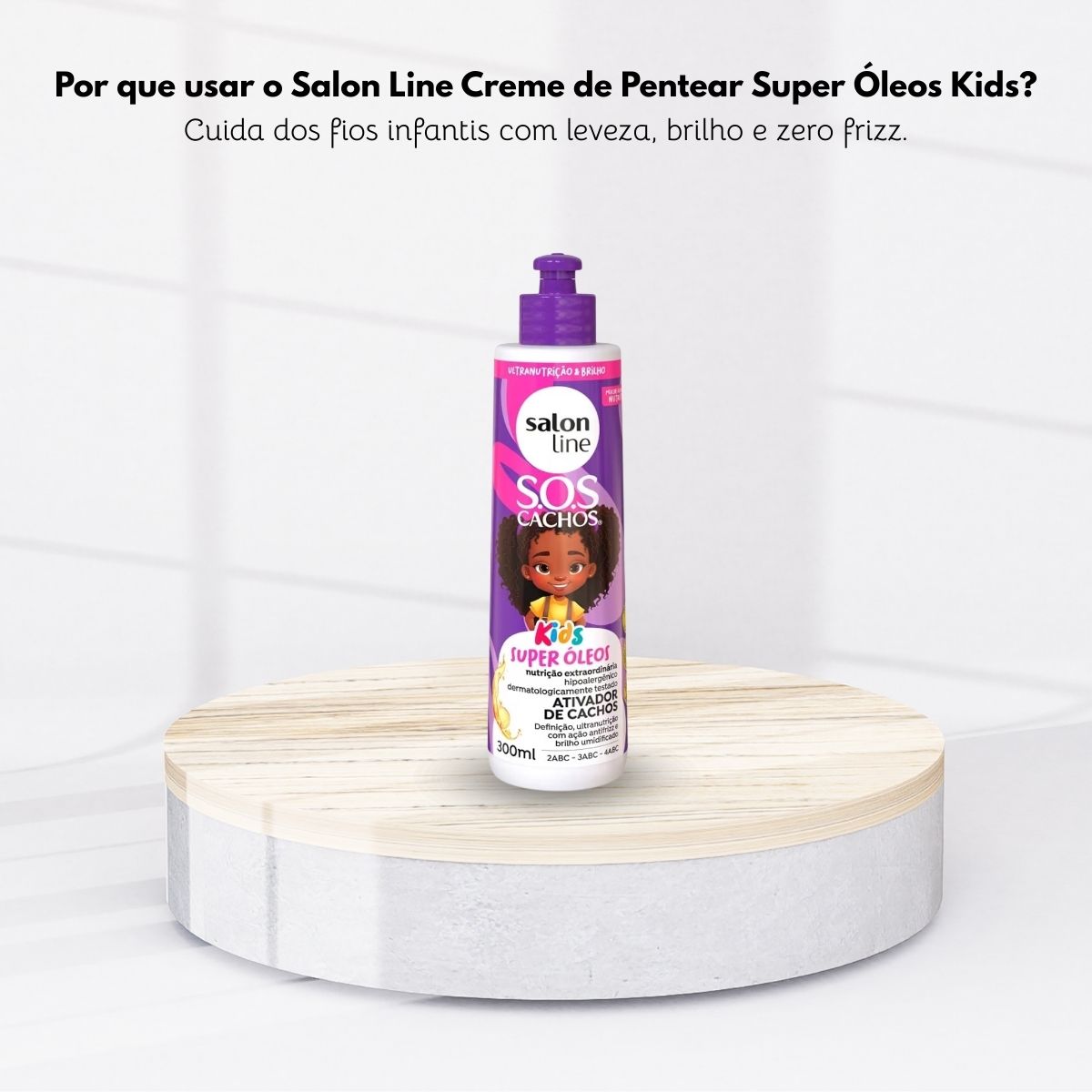 Creme de Pentear Salon Line SOS Cachos Kids Super Oleos para Cabelo Cacheado 300 ml