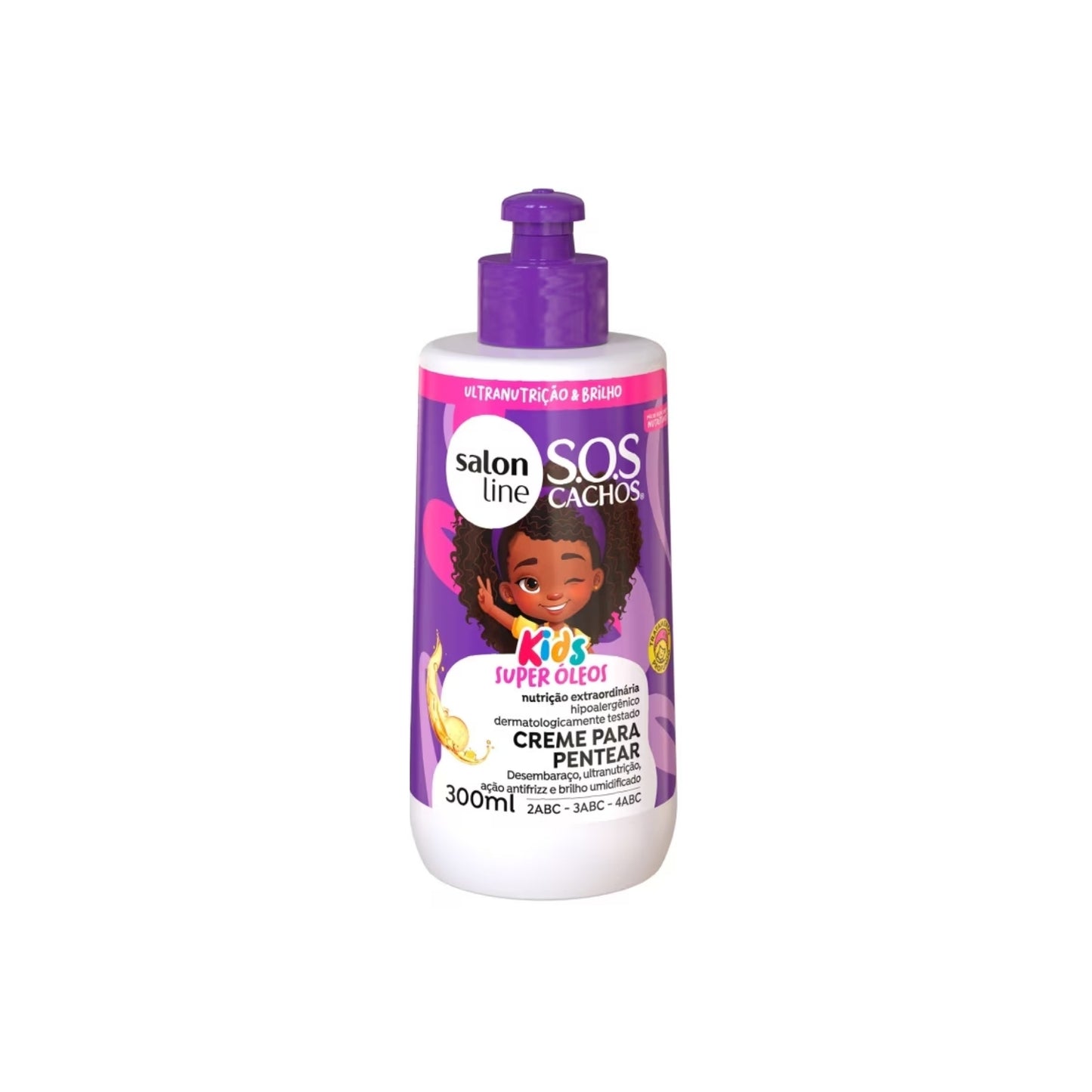 Creme de Pentear Salon Line SOS Cachos Kids Super Oleos para Cabelo Cacheado 300 ml