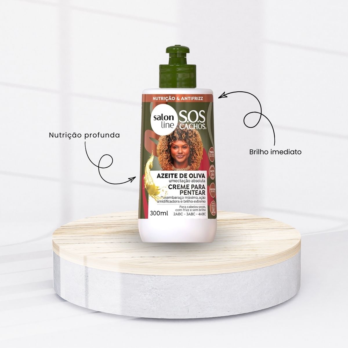 Creme de Pentear Salon Line SOS Cachos Azeite de Oliva Creme para Cabelo Cacheado 300 ml