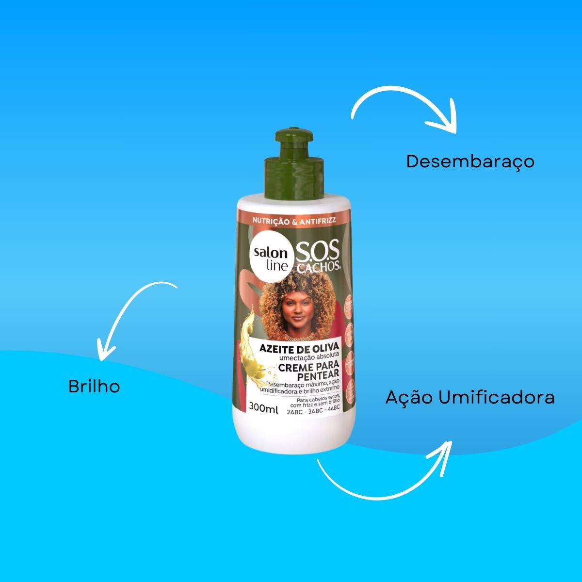 Creme de Pentear Salon Line SOS Cachos Azeite de Oliva Creme para Cabelo Cacheado 300 ml