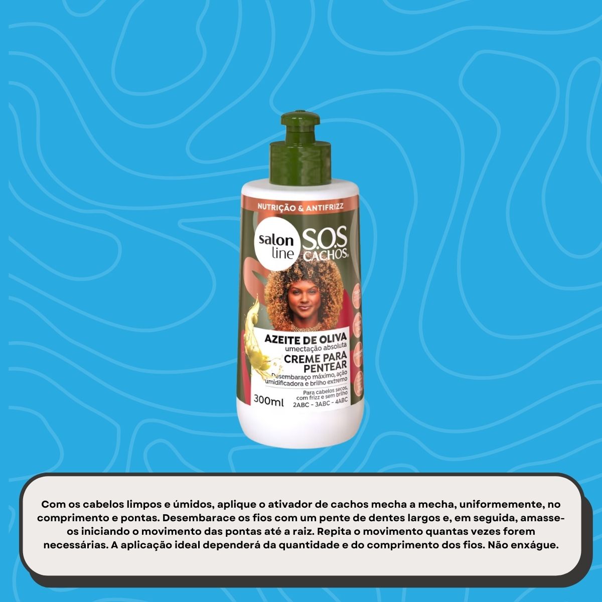 Creme de Pentear Salon Line SOS Cachos Azeite de Oliva Creme para Cabelo Cacheado 300 ml