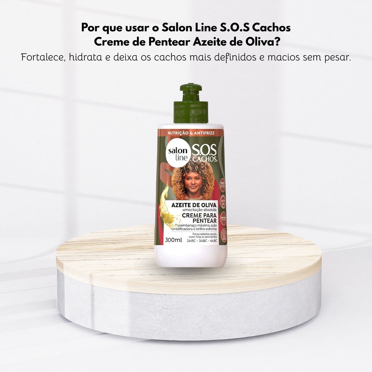Creme de Pentear Salon Line SOS Cachos Azeite de Oliva Creme para Cabelo Cacheado 300 ml