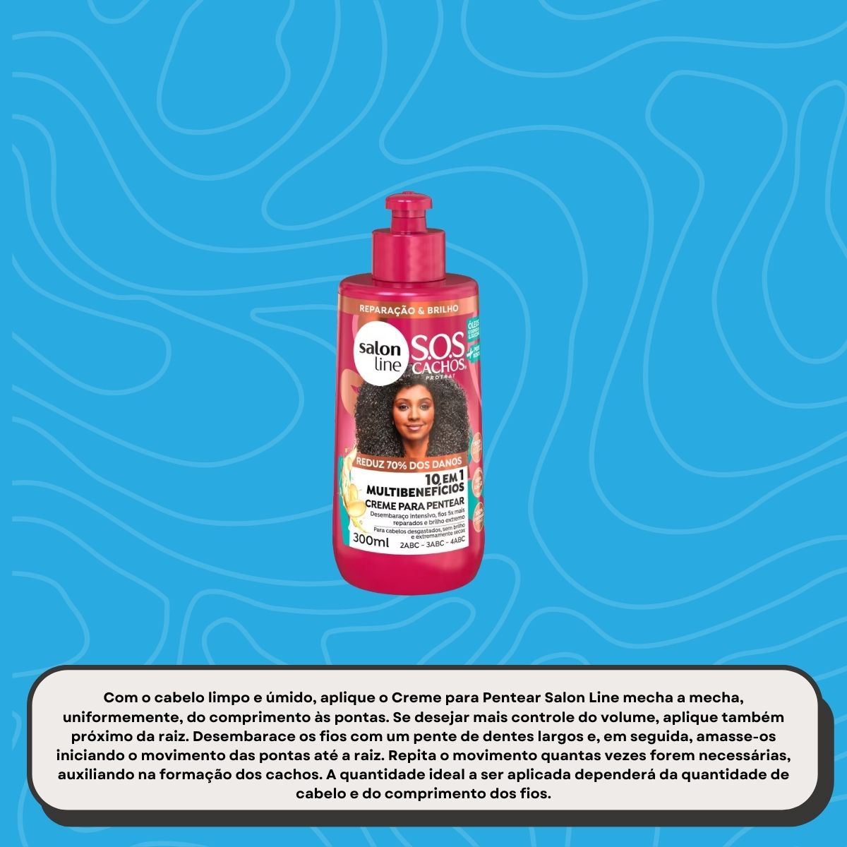 Creme de Pentear Salon Line SOS Cachos Multibenefícios Creme para Cabelo Cacheado 300 ml