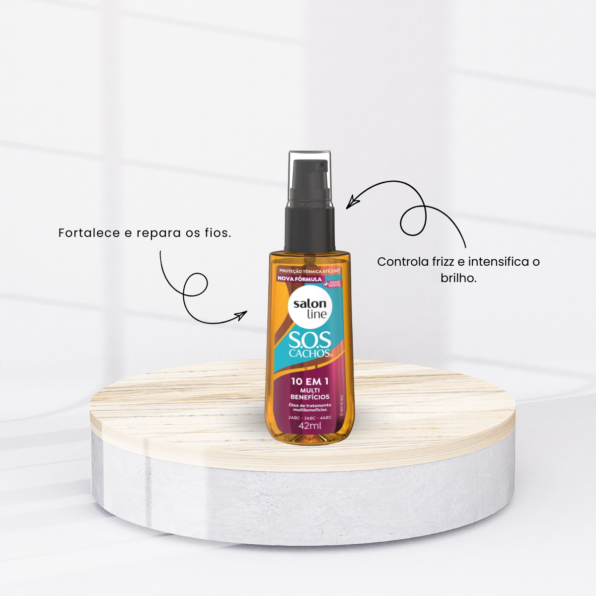 Oleo Salon Line SOS Cachos 10 em 1 Multibenefícios para Cabelo Cacheado 42 ml