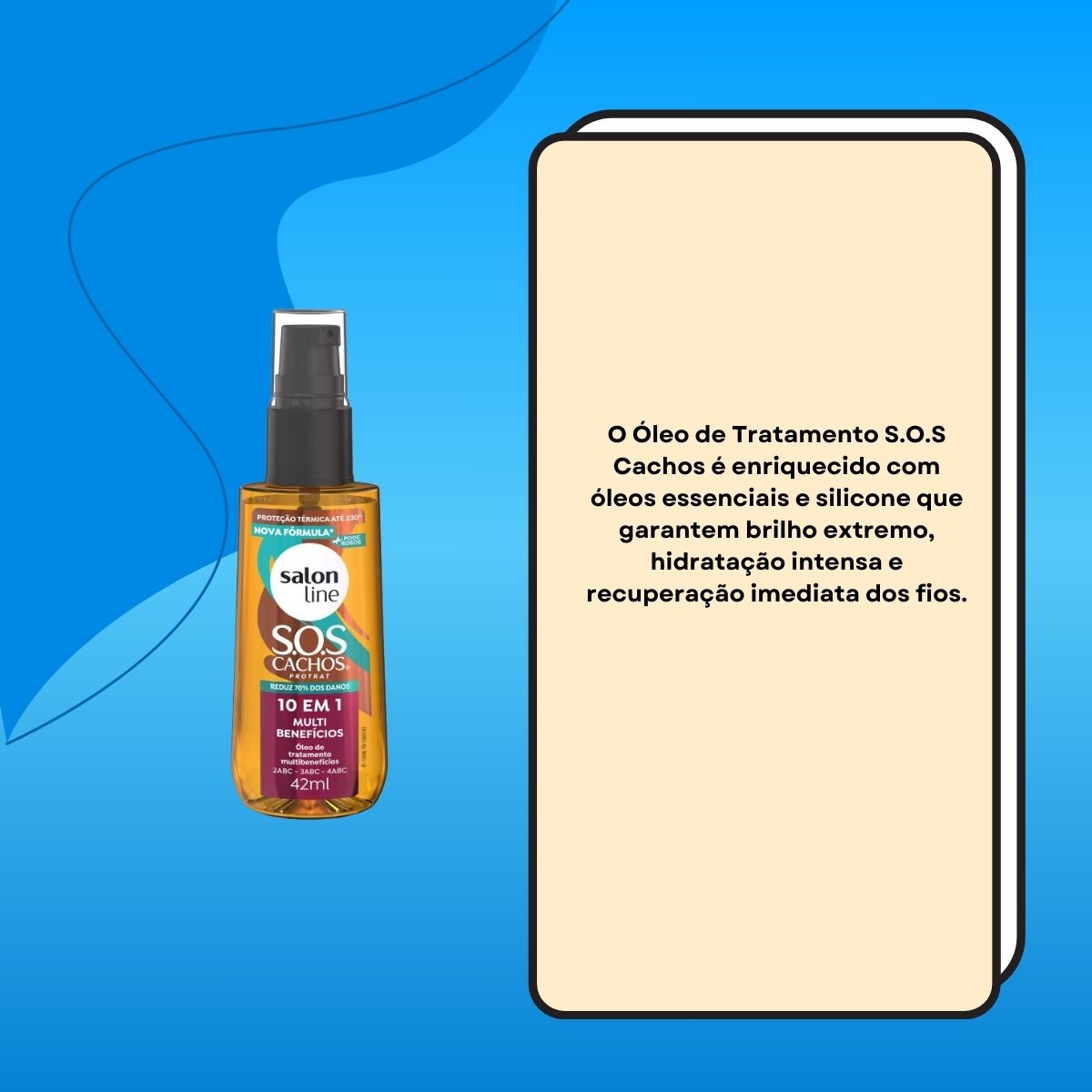 Oleo Salon Line SOS Cachos 10 em 1 Multibenefícios para Cabelo Cacheado 42 ml