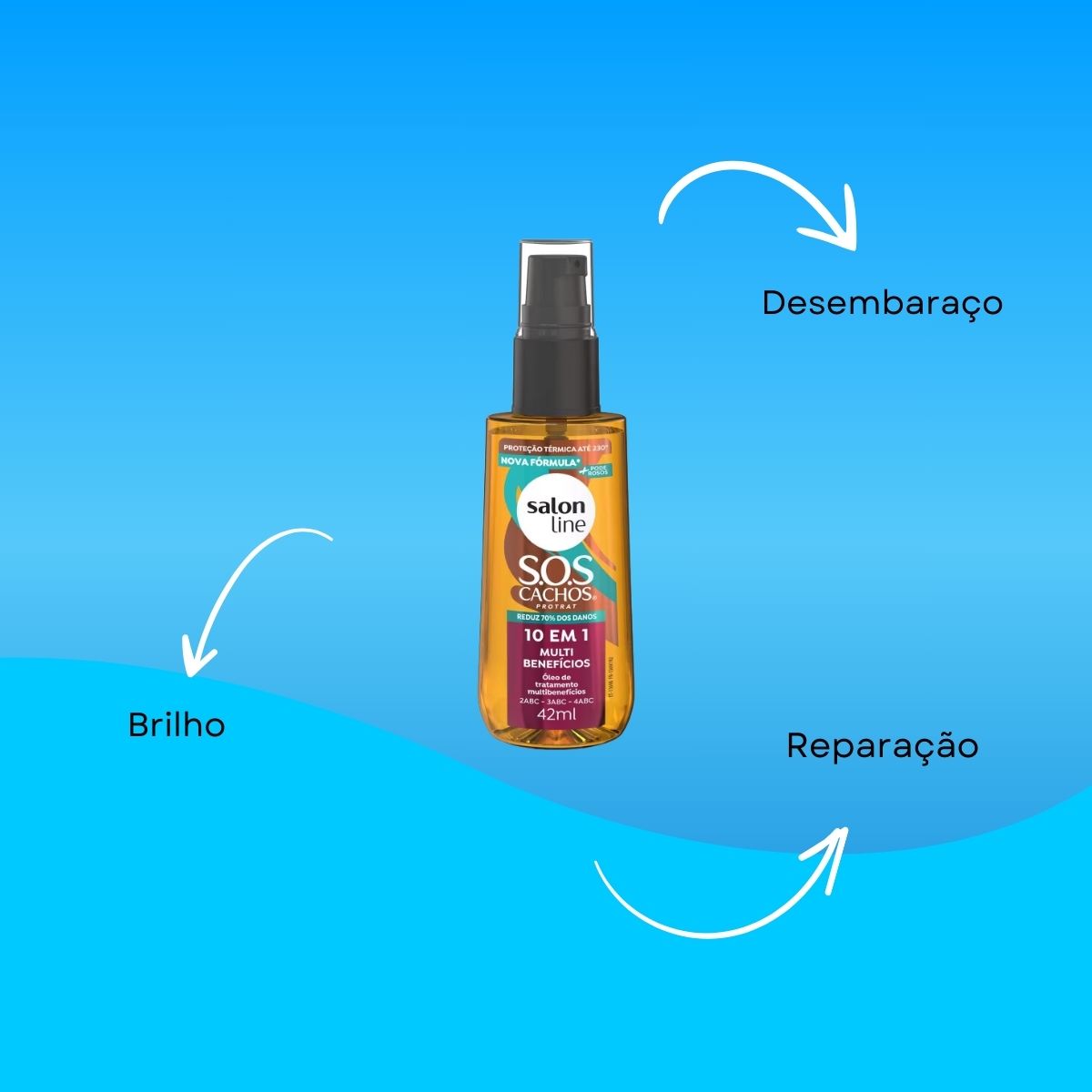Oleo Salon Line SOS Cachos 10 em 1 Multibenefícios para Cabelo Cacheado 42 ml