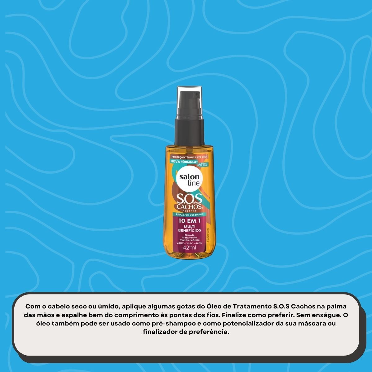 Oleo Salon Line SOS Cachos 10 em 1 Multibenefícios para Cabelo Cacheado 42 ml