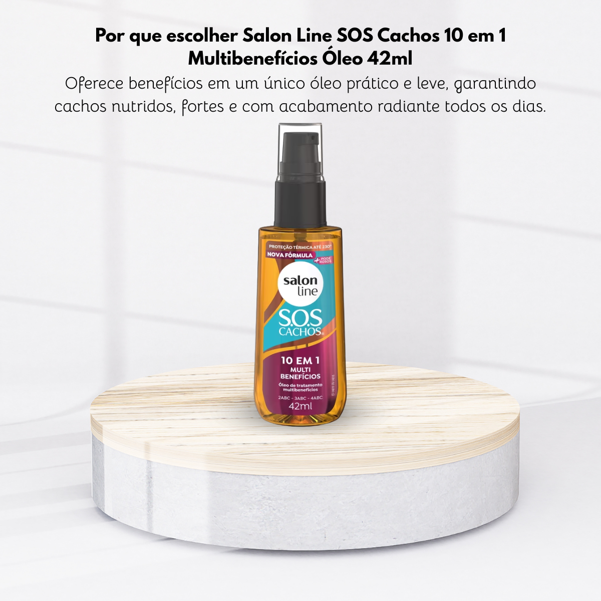 Oleo Salon Line SOS Cachos 10 em 1 Multibenefícios para Cabelo Cacheado 42 ml