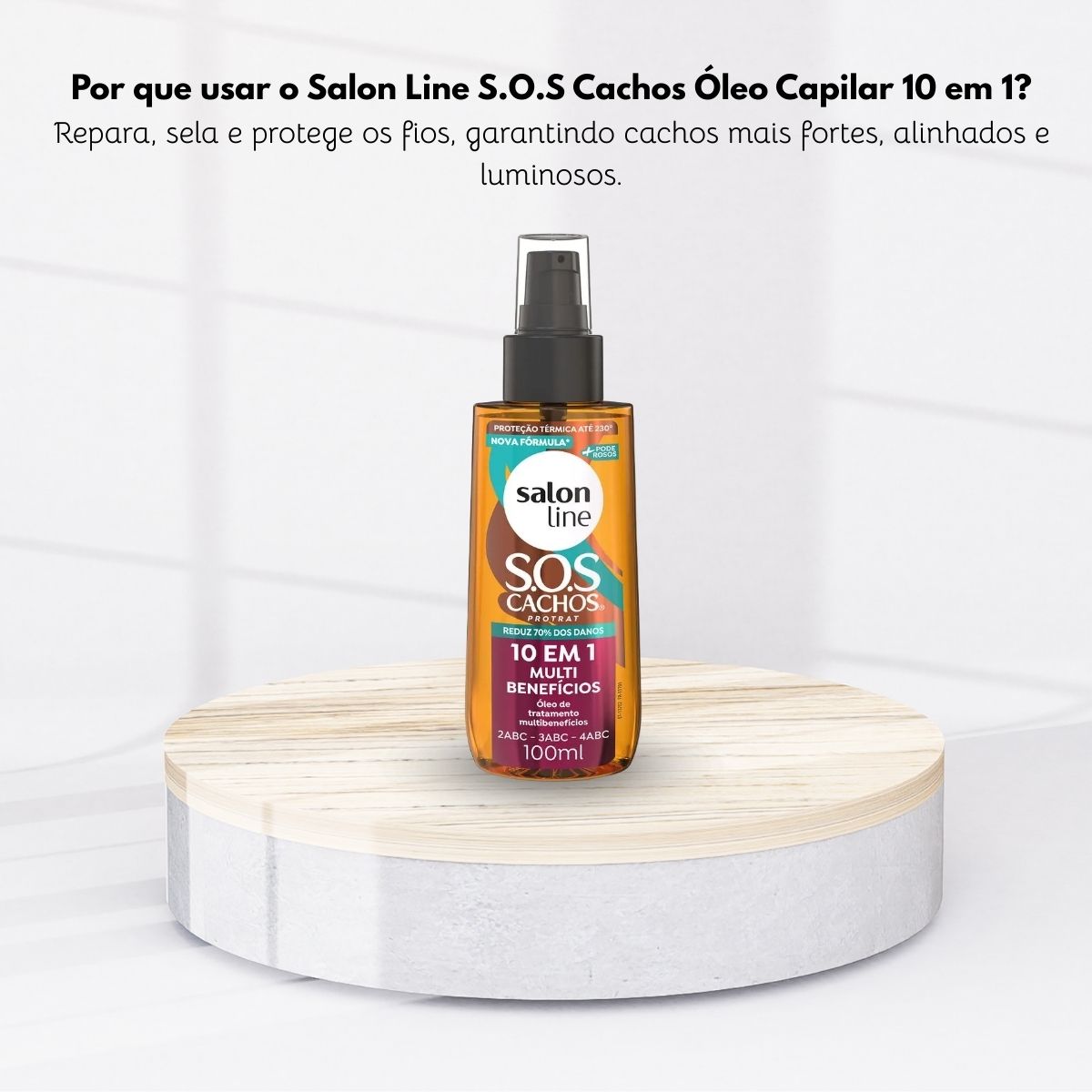 Oleo Salon Line SOS Cachos 10 em 1 Multibenefícios para Cabelo Cacheado 42 ml