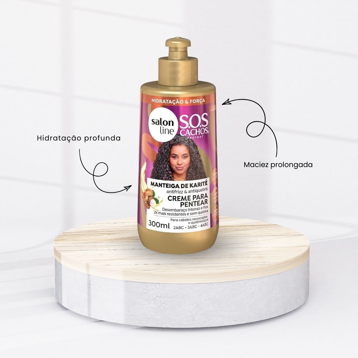 Creme de Pentear Salon Line SOS Cachos Manteiga de Karité para Cabelo Cacheado 300 ml