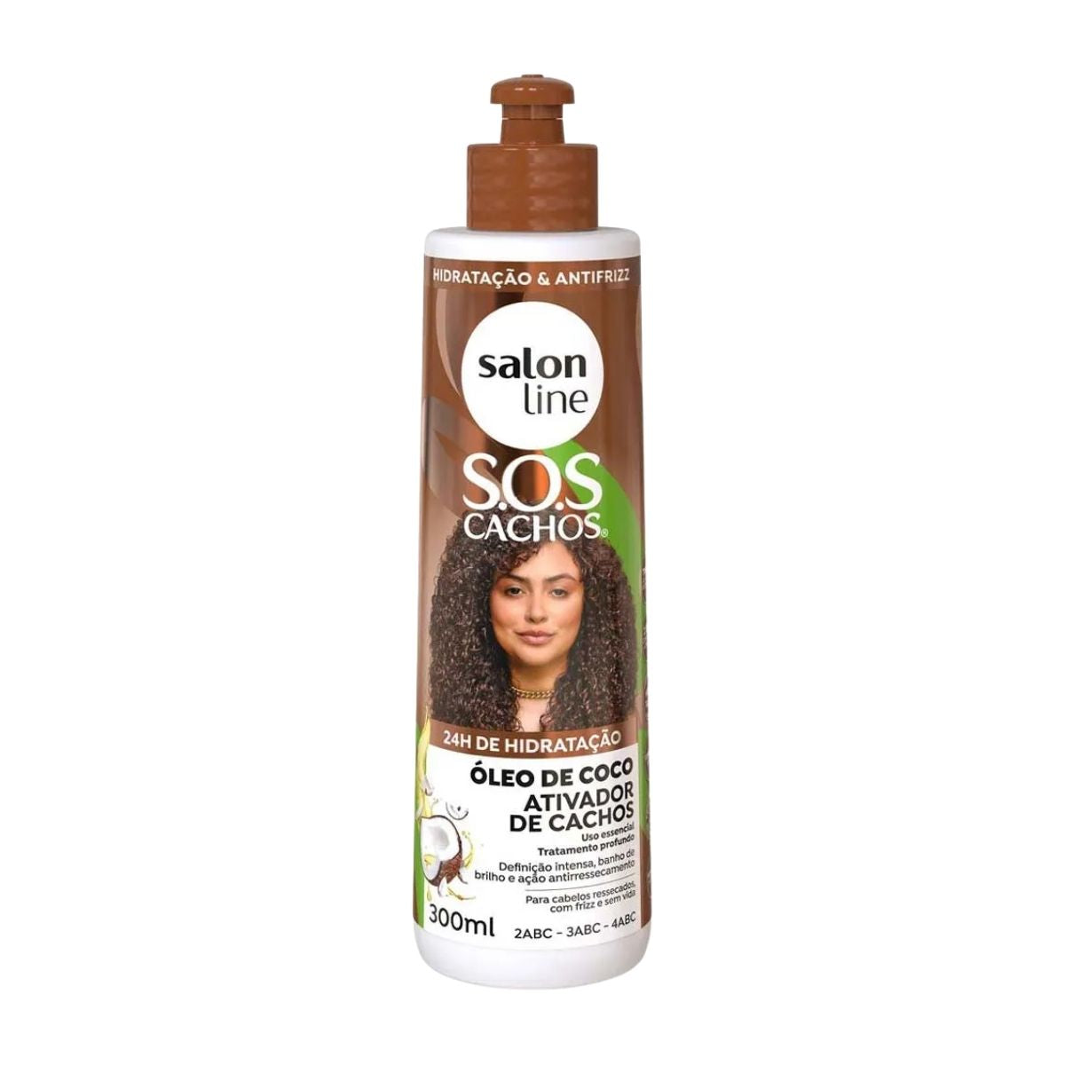 Ativador de Cachos Salon Line SOS Cachos Oleo de Coco para Cabelo Cacheado 300 ml