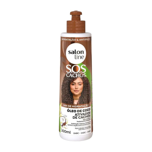 Ativador de Cachos Salon Line SOS Cachos Oleo de Coco para Cabelo Cacheado 300 ml