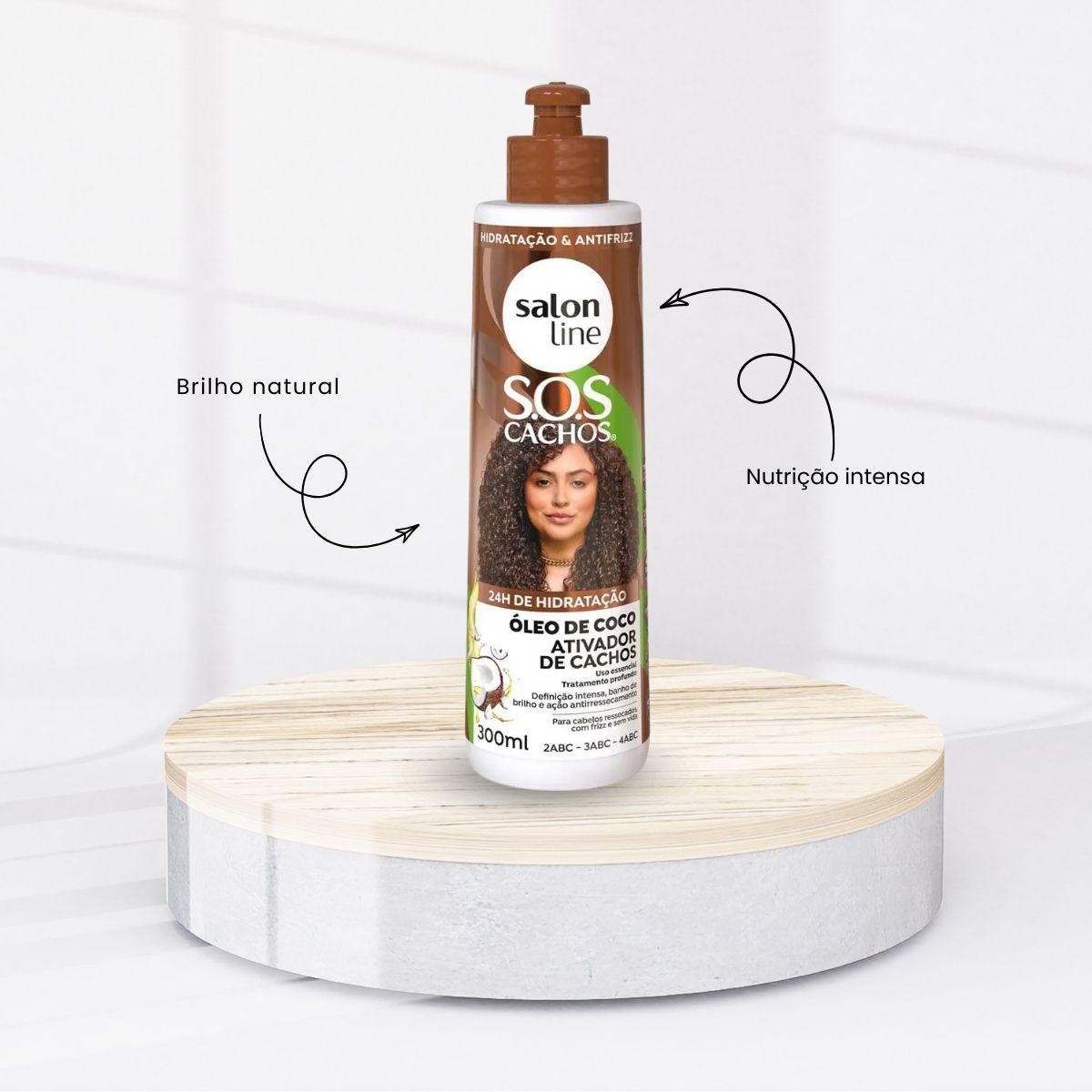 Ativador de Cachos Salon Line SOS Cachos Oleo de Coco para Cabelo Cacheado 300 ml