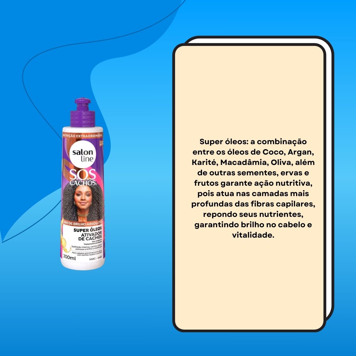 Ativador de Cachos Salon Line SOS Cachos Super Oleos para Cabelo Cacheado 300 ml