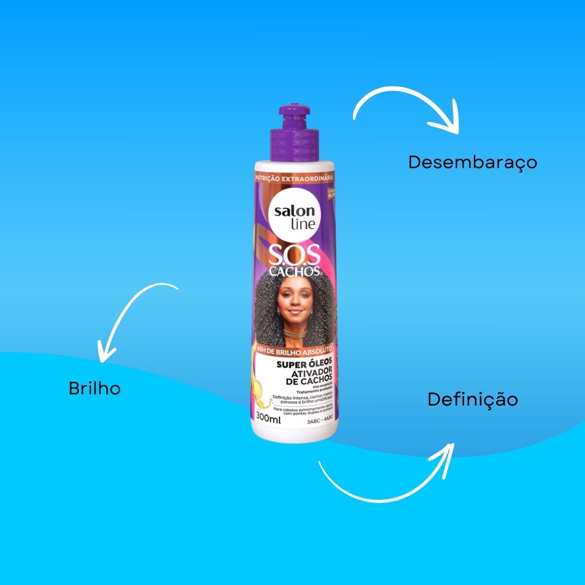 Ativador de Cachos Salon Line SOS Cachos Super Oleos para Cabelo Cacheado 300 ml