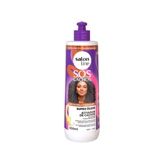 Ativador de Cachos Salon Line SOS Cachos Super Oleos 500 ml para Cabelo Cacheado