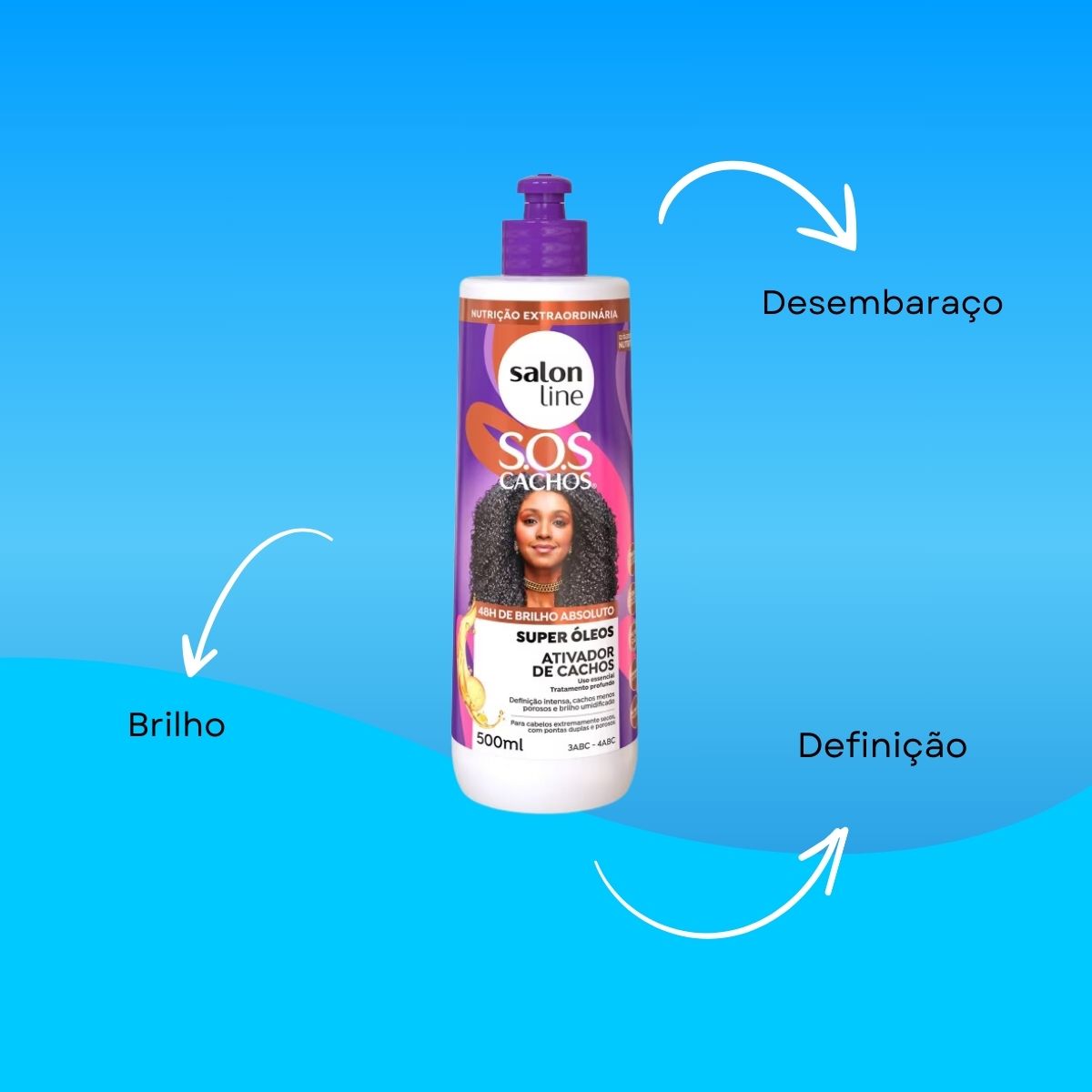 Ativador de Cachos Salon Line SOS Cachos Super Oleos 500 ml para Cabelo Cacheado