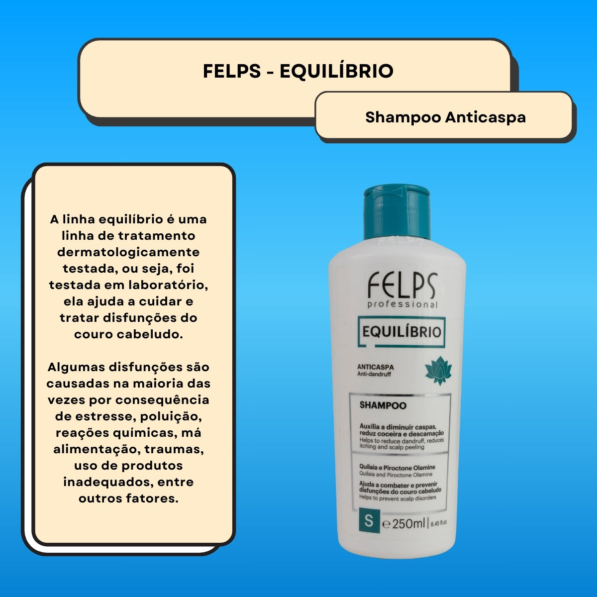 Shampoo Felps Equilíbrio Shampoo Anticaspa 250 ml