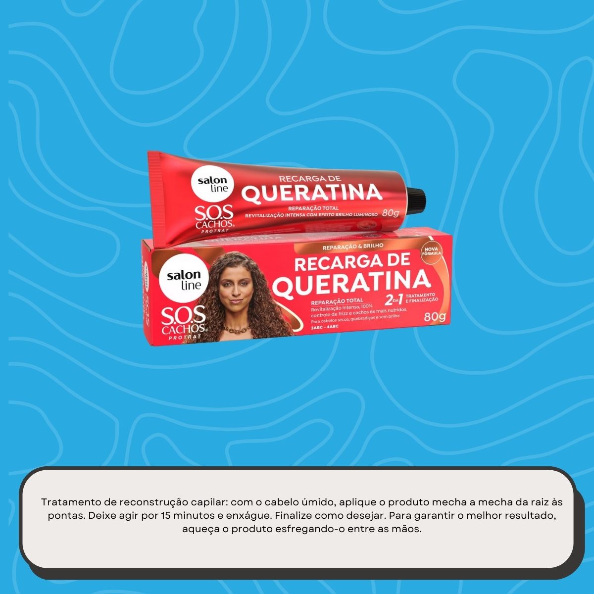 Salon Line SOS Cachos Recarga de Queratina para Cabelo Cacheado 80 g
