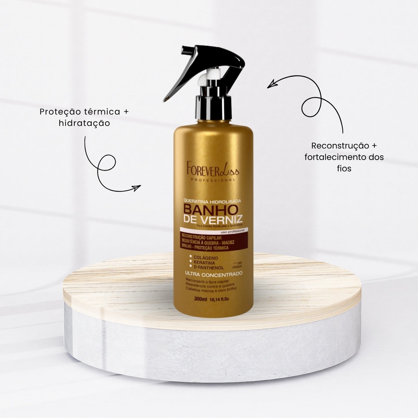 Leave-in Forever Liss Banho de Verniz Queratina 300 ml