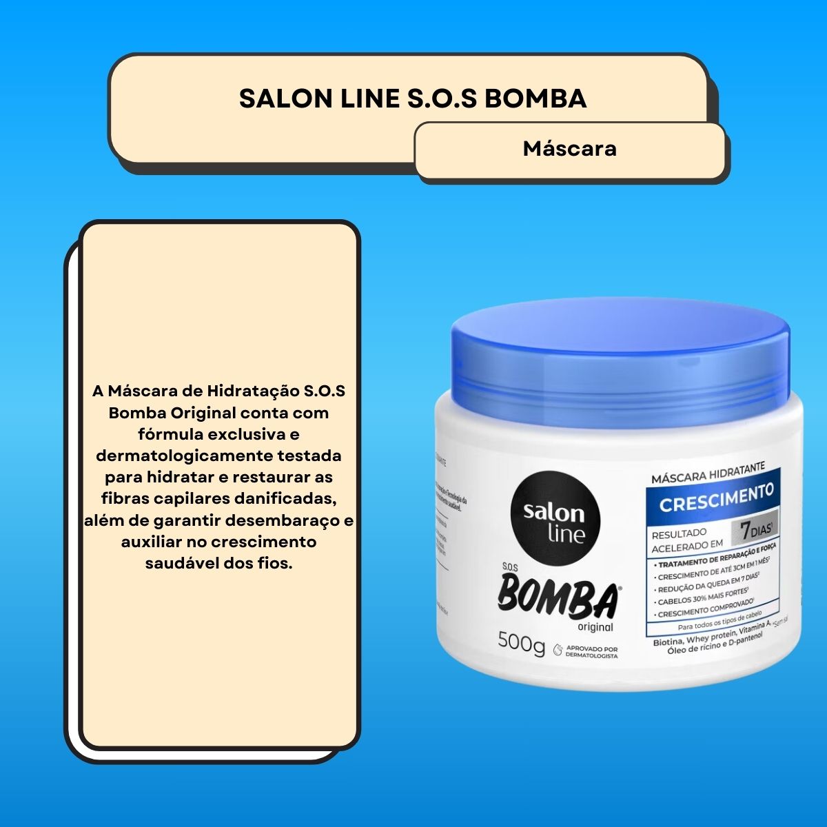 Máscara Salon Line SOS Bomba Original de Máscara de Crescimento Capilar 500 g