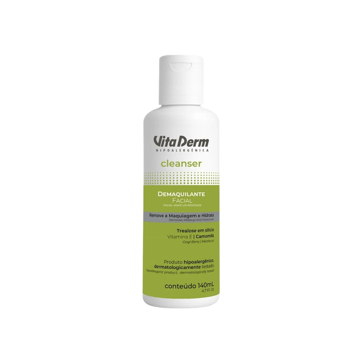 Vita Derm Hipoalergênica Cleanser Demaquilante Facial 140 ml