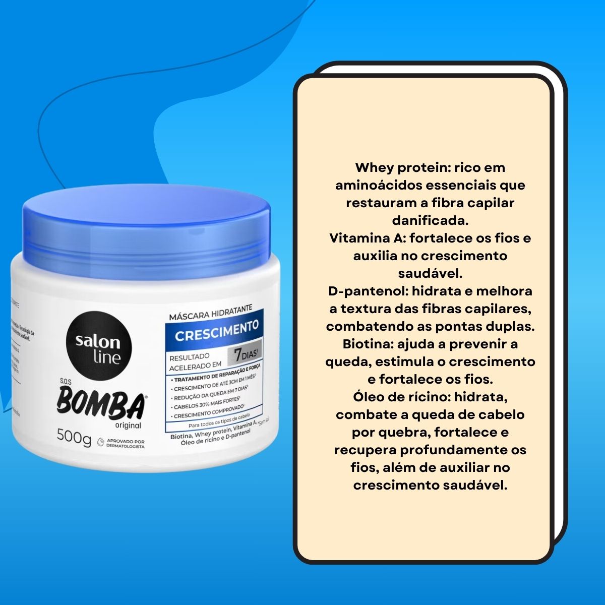 Máscara Salon Line SOS Bomba Original de Máscara de Crescimento Capilar 500 g