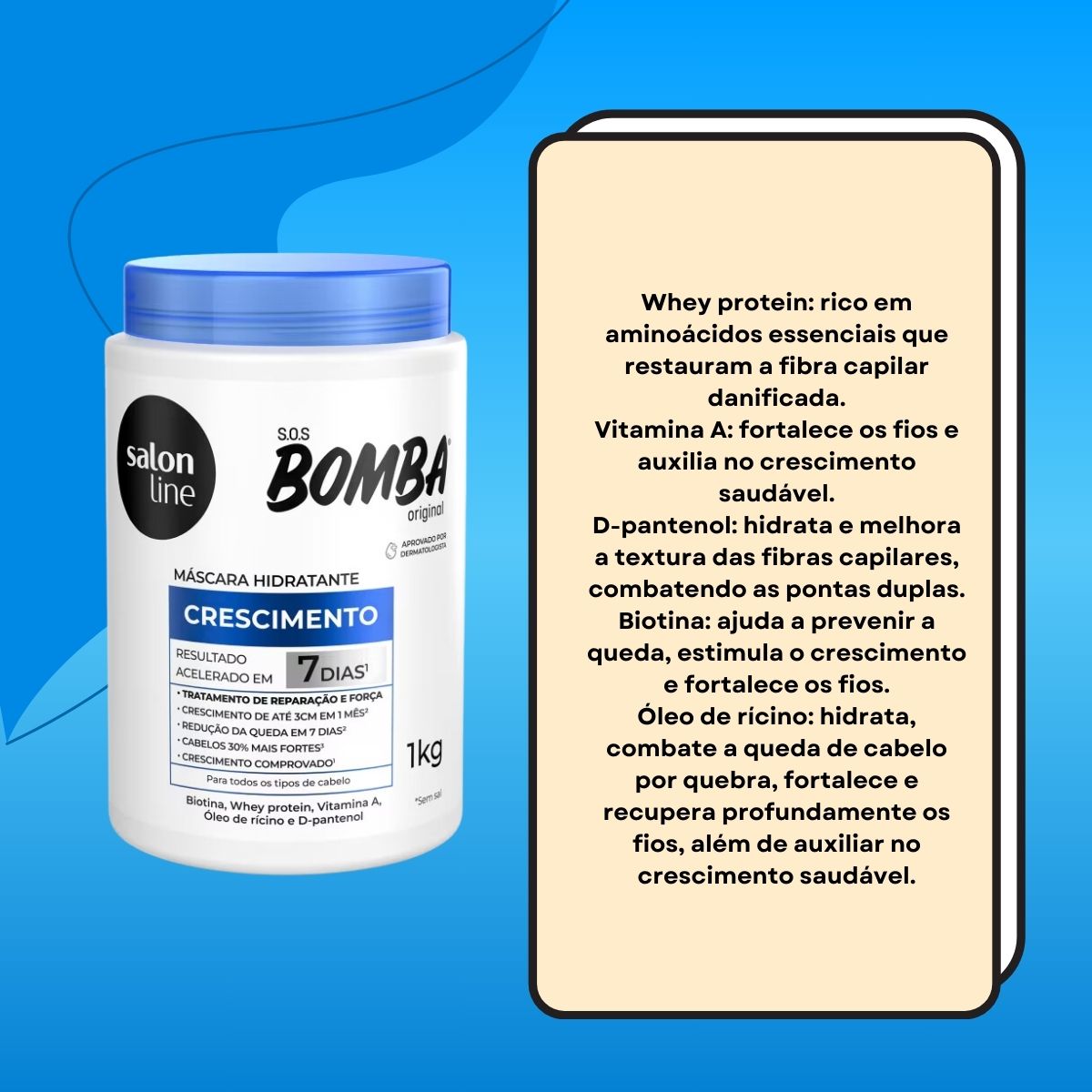 Máscara Salon Line SOS Bomba Original de Máscara de Crescimento Capilar 1 Kg