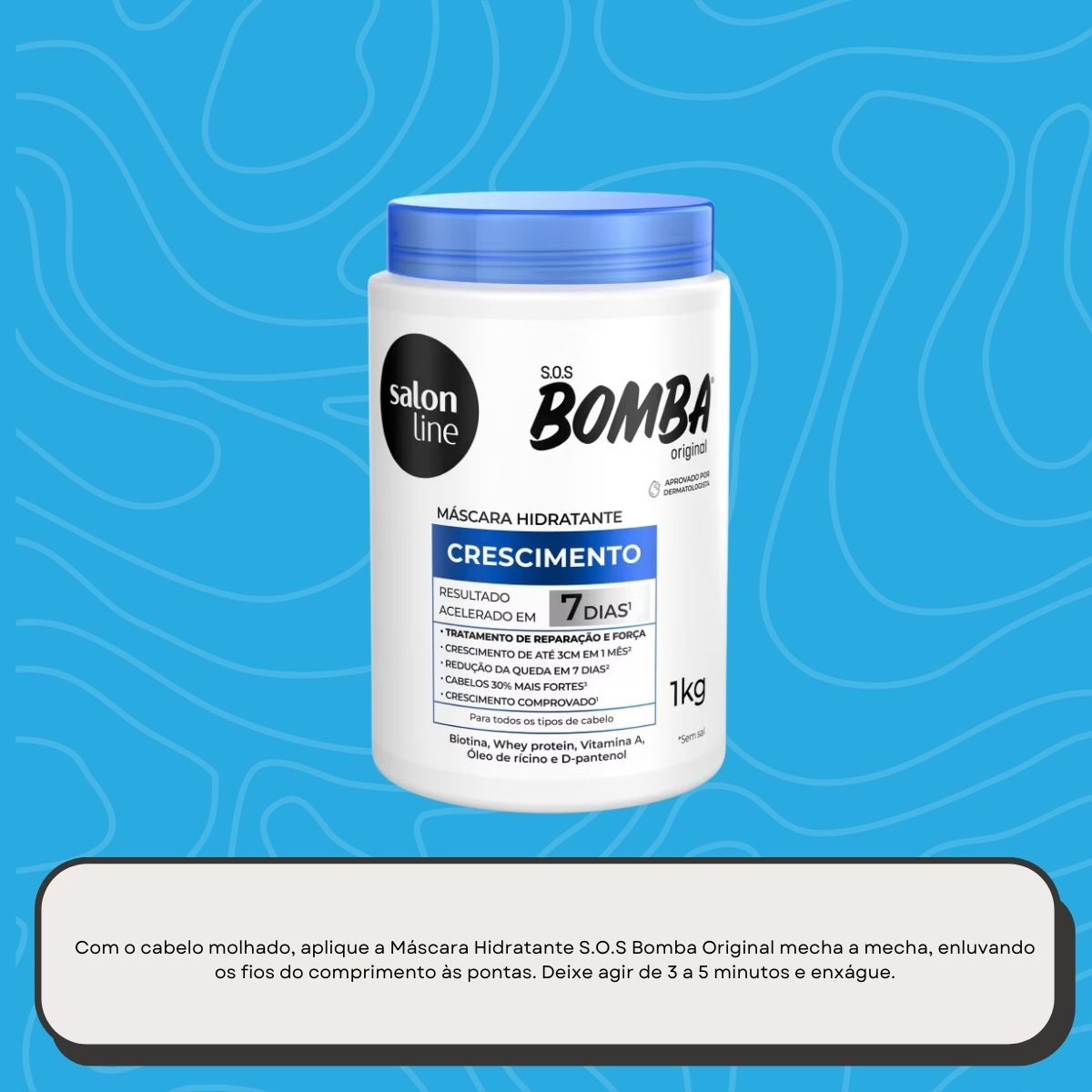 Máscara Salon Line SOS Bomba Original de Máscara de Crescimento Capilar 1 Kg