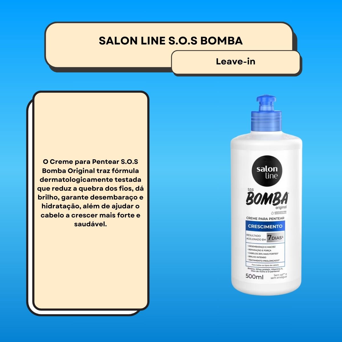 Creme de Pentear Salon Line SOS Bomba Original 500 ml