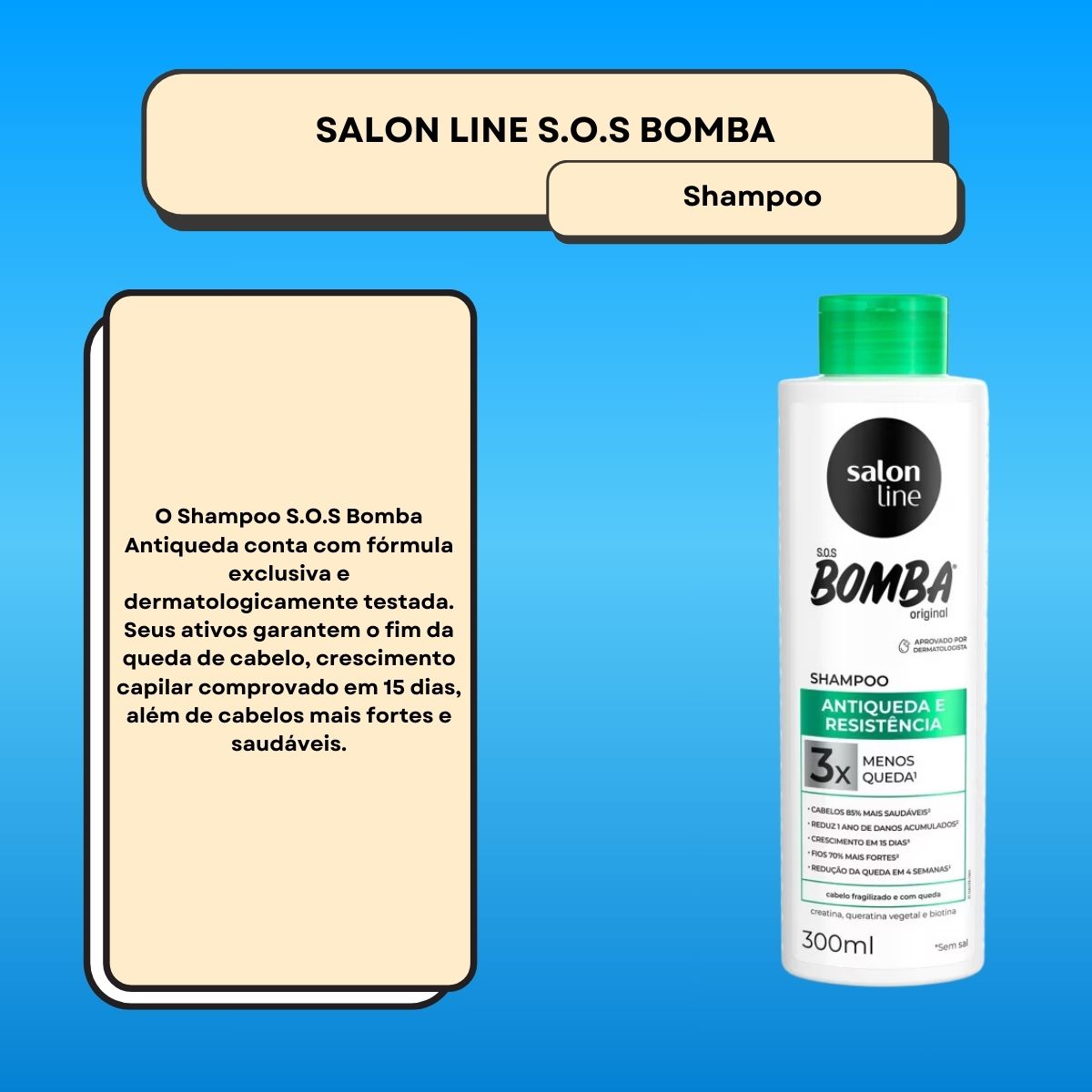 Shampoo Salon Line SOS Bomba Crescimento Capilar 300 ml