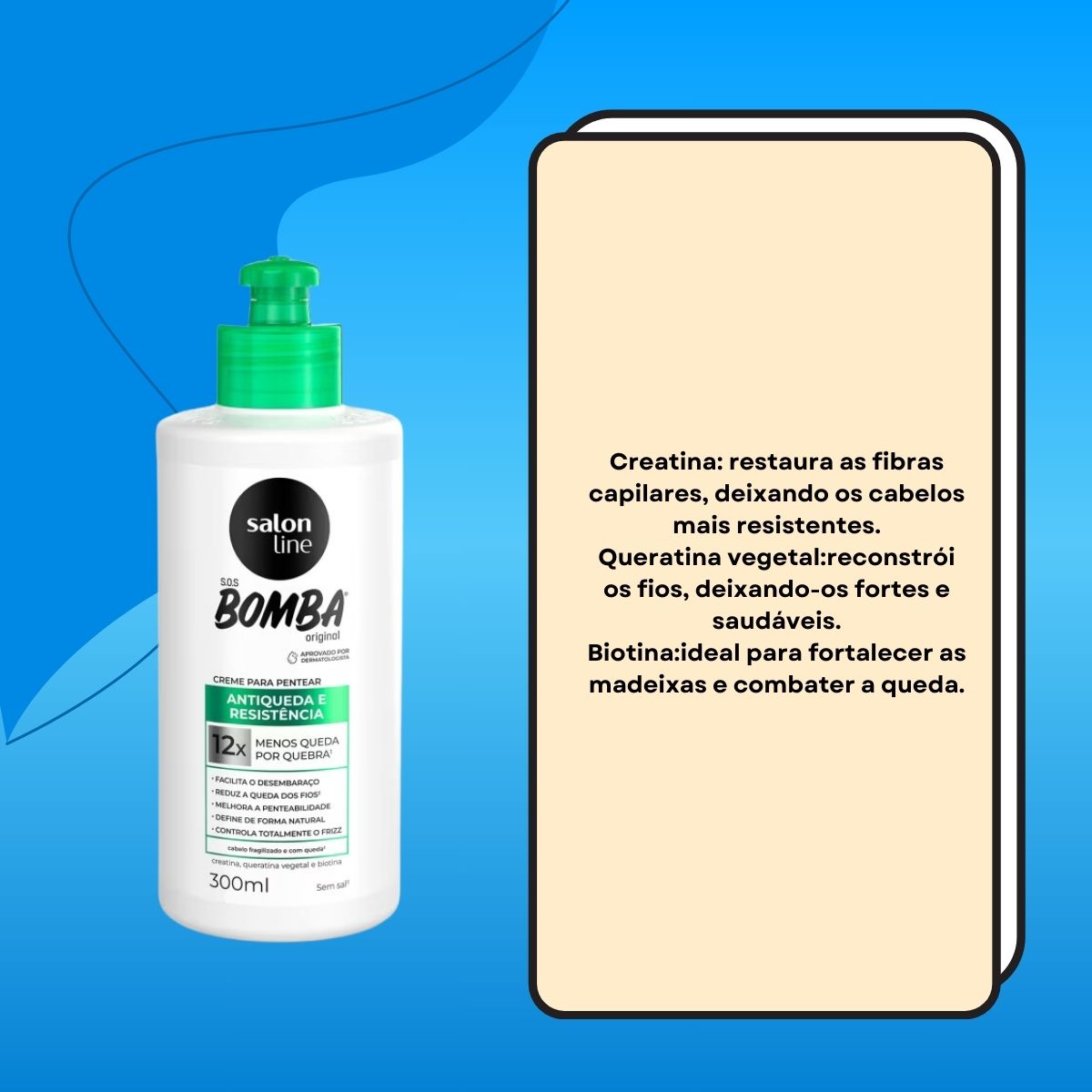 Creme de Pentear Salon Line SOS Bomba Antiqueda 300 ml