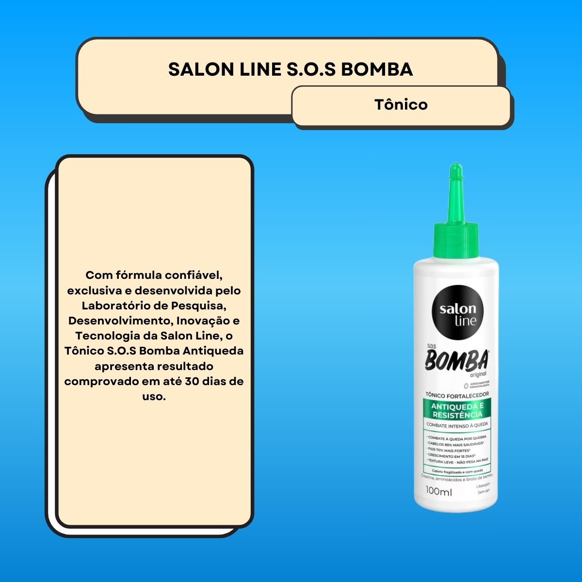 Salon Line SOS Bomba Antiqueda Tônico Fortalecedor 100 ml