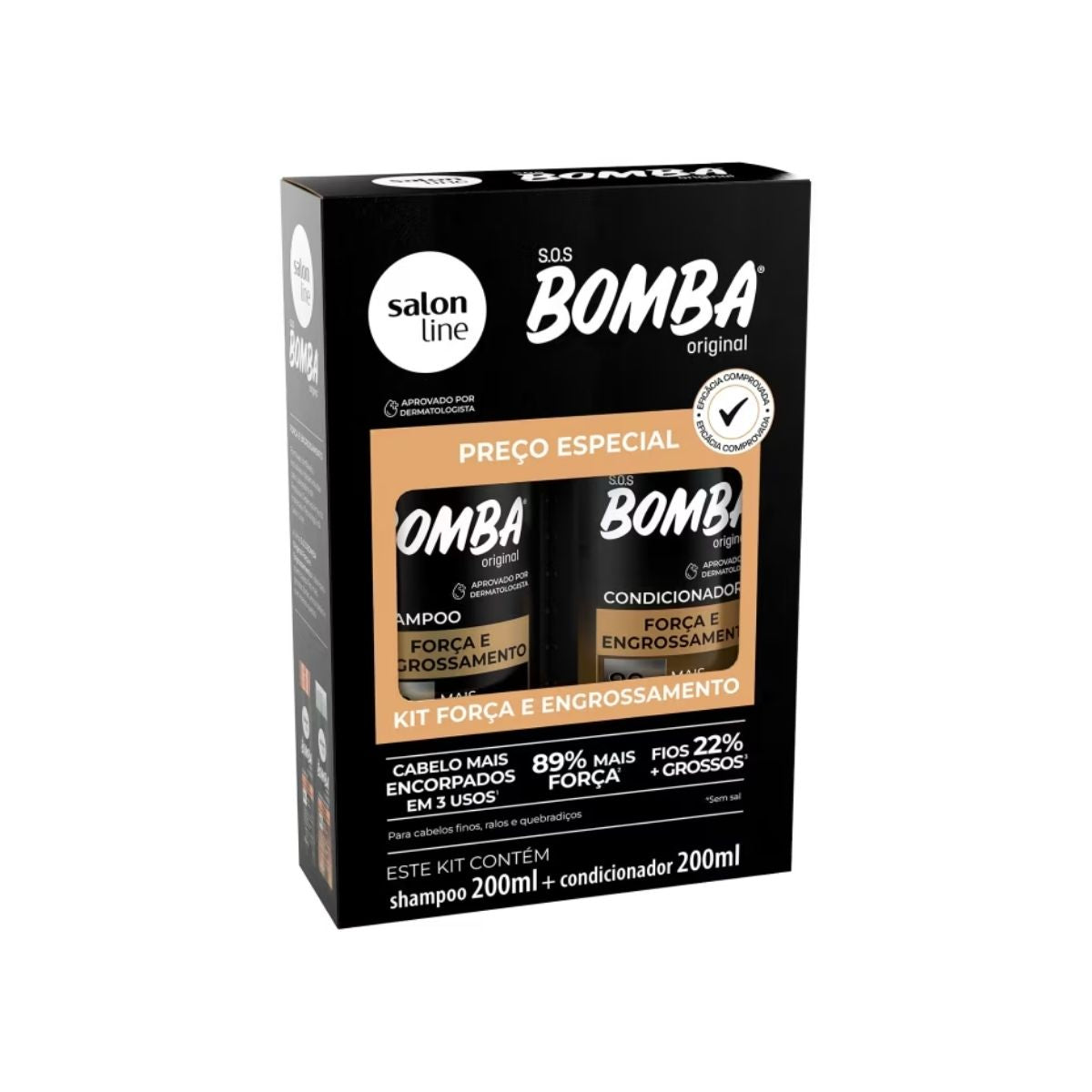 Kit Salon Line SOS Bomba Força Shampoo 200 ml e Condicionador 200 ml