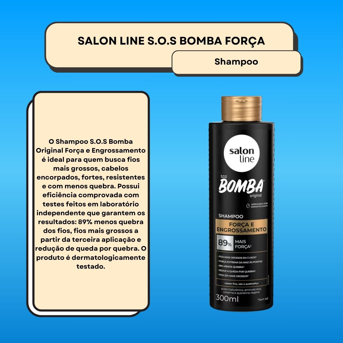 Shampoo Salon Line SOS Bomba Força e Engrossamento 300 ml