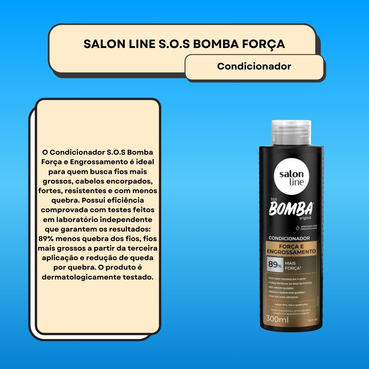 Condicionador Salon Line SOS Bomba Força 300 ml