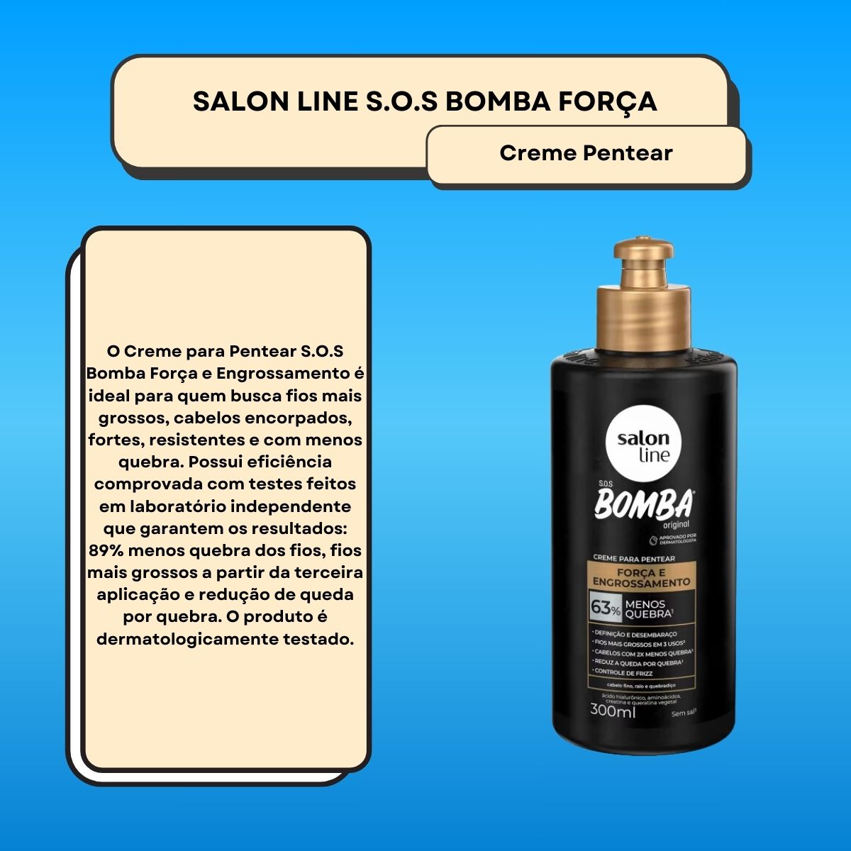 Creme de Pentear Salon Line SOS Bomba Força 300 ml