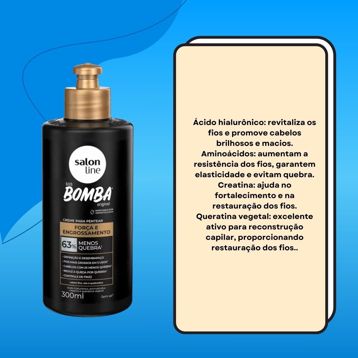 Creme de Pentear Salon Line SOS Bomba Força 300 ml