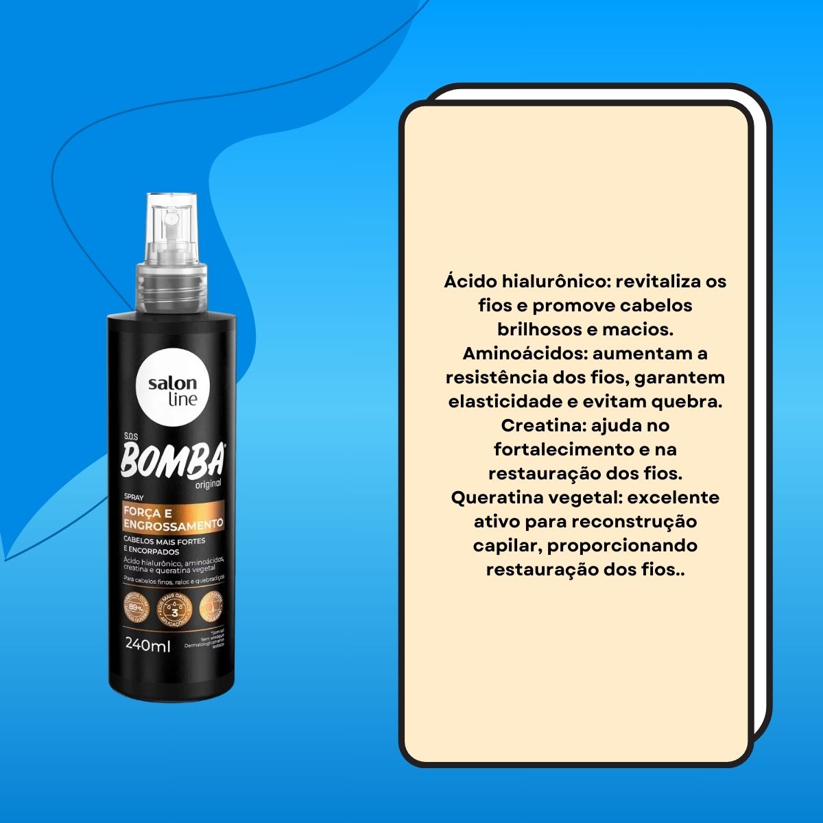 Salon Line SOS Bomba Força Spray Condicionante 240 ml
