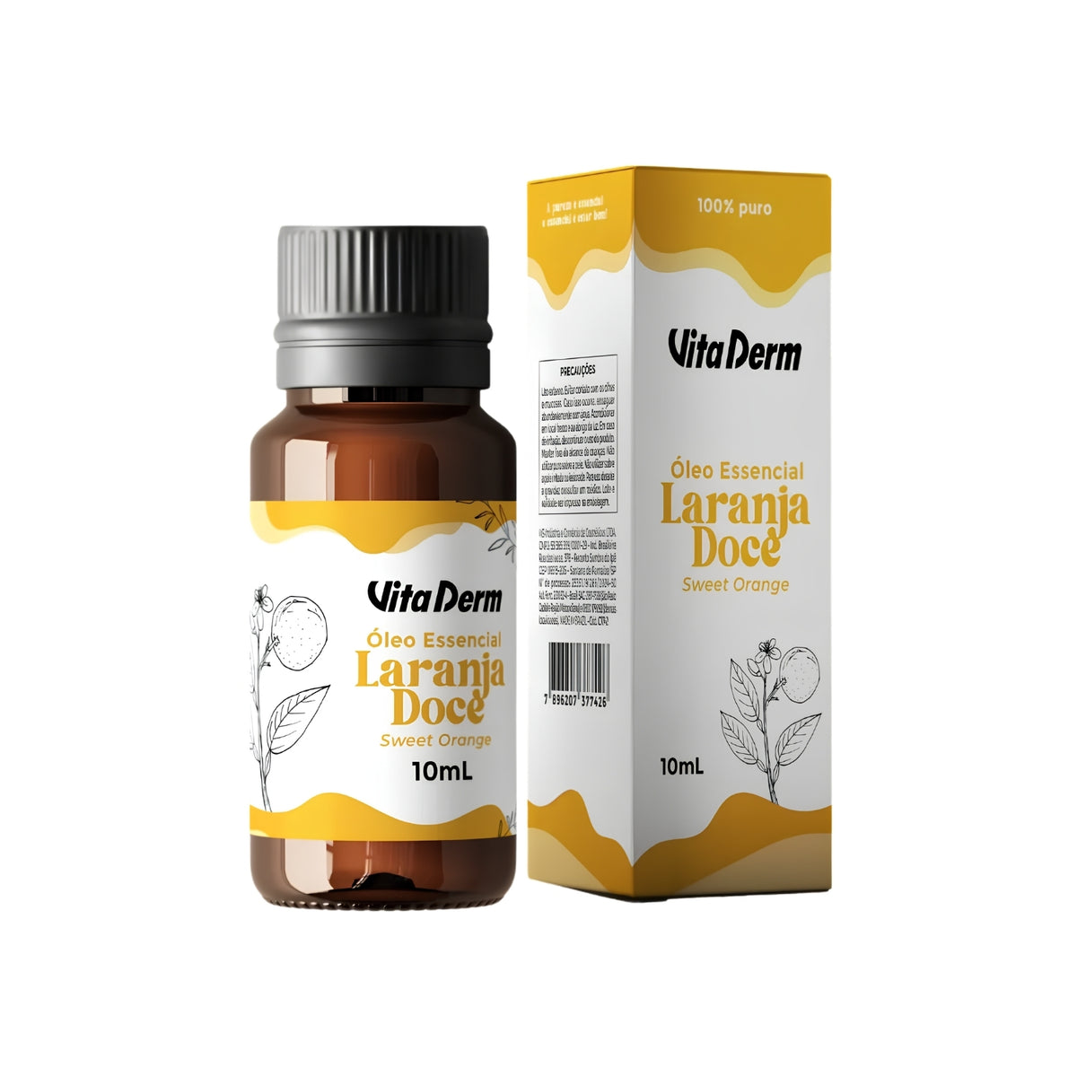 Oleo Essencial Vita Derm Laranja Doce 100% Puro 10 ml