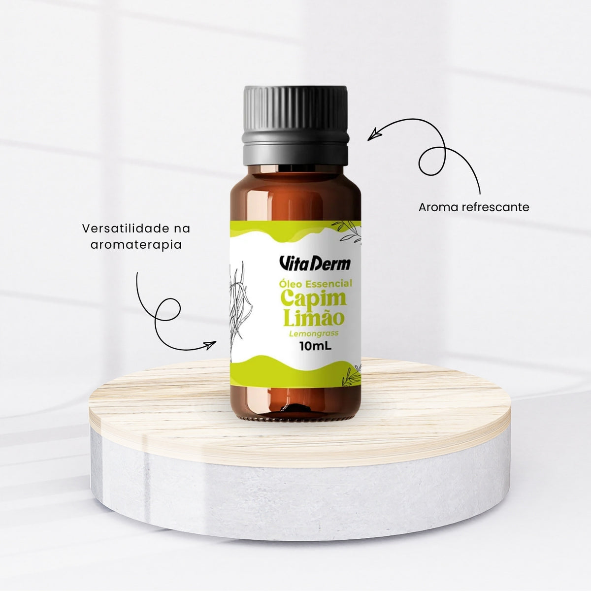 Oleo Essencial Vita Derm Capim Limão 100% Puro 10 ml