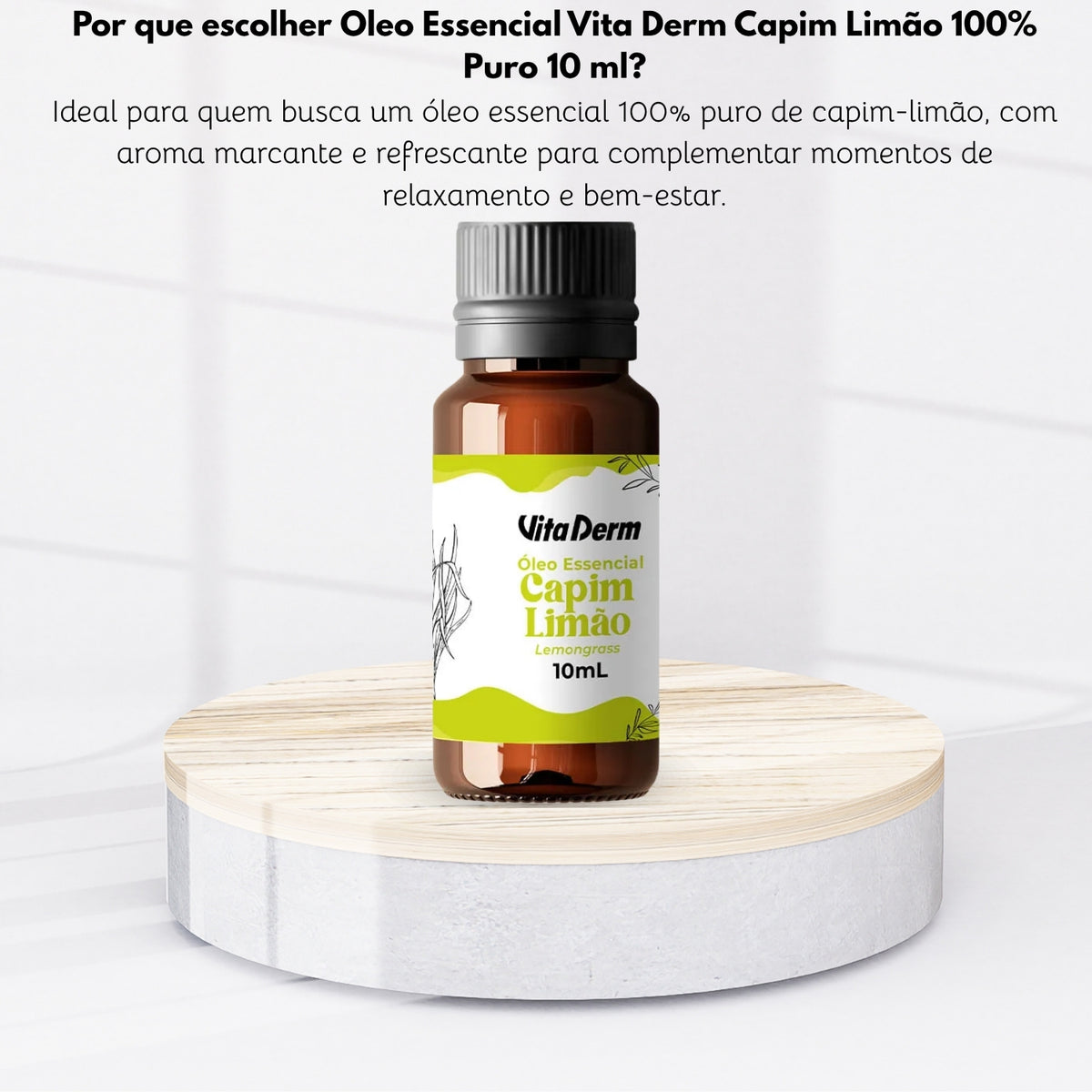 Oleo Essencial Vita Derm Capim Limão 100% Puro 10 ml