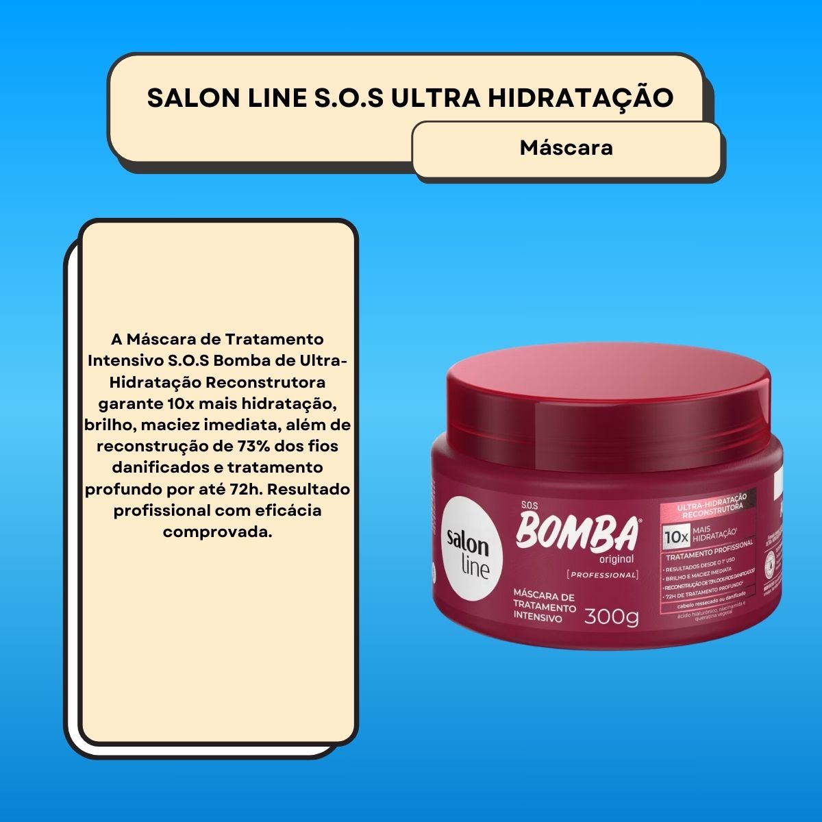 Máscara Salon Line SOS Bomba Ultra Máscara de Crescimento Capilar 300 g