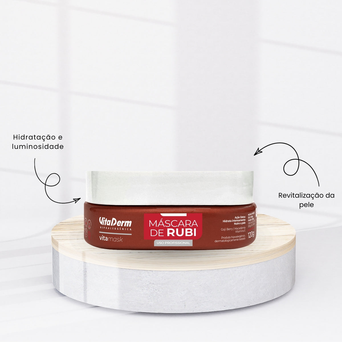 Vita Derm Hipoalergênica VitaMask Rubi Máscara 120 g