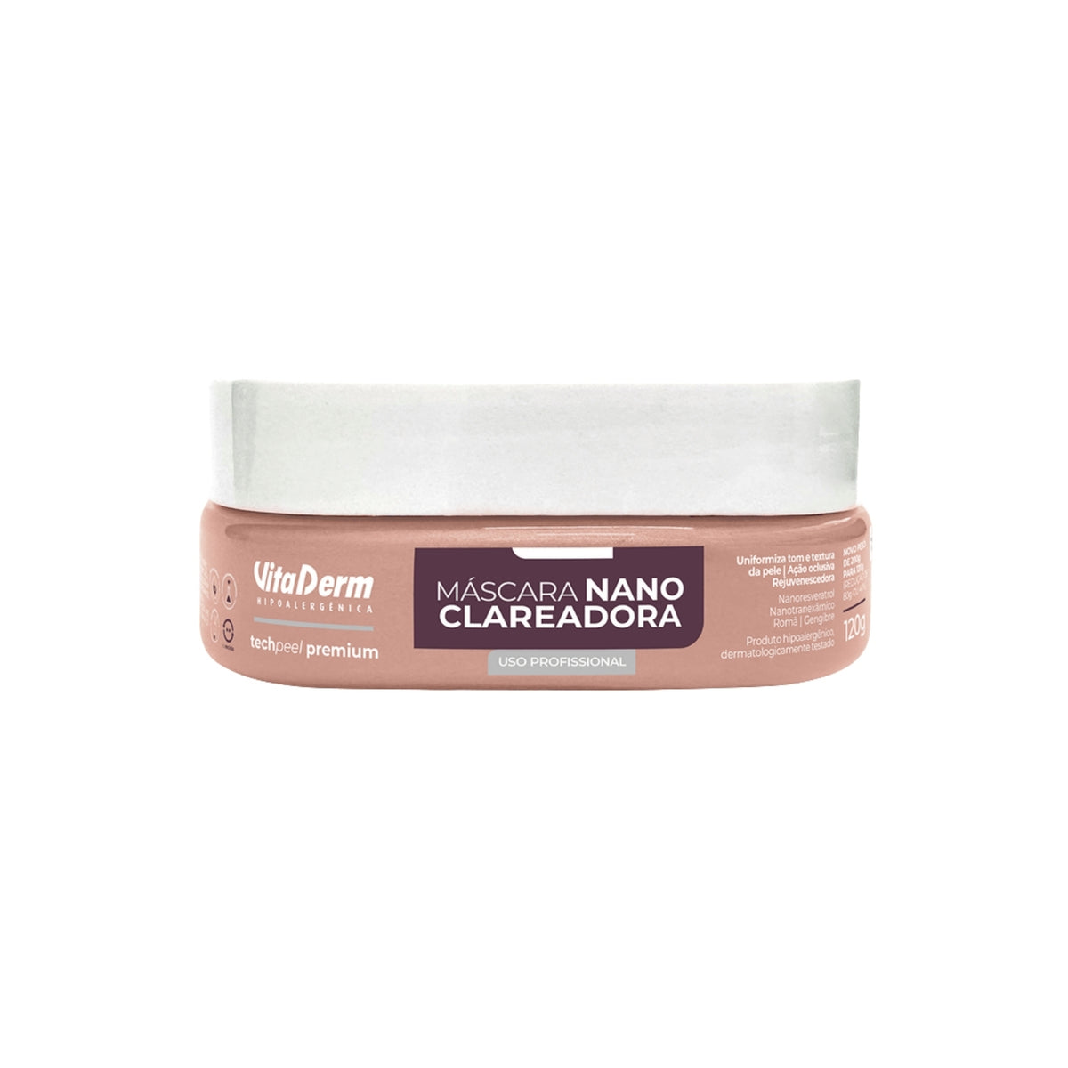 Vita Derm Hipoalergênica Nanoclareadora Máscara 120 g