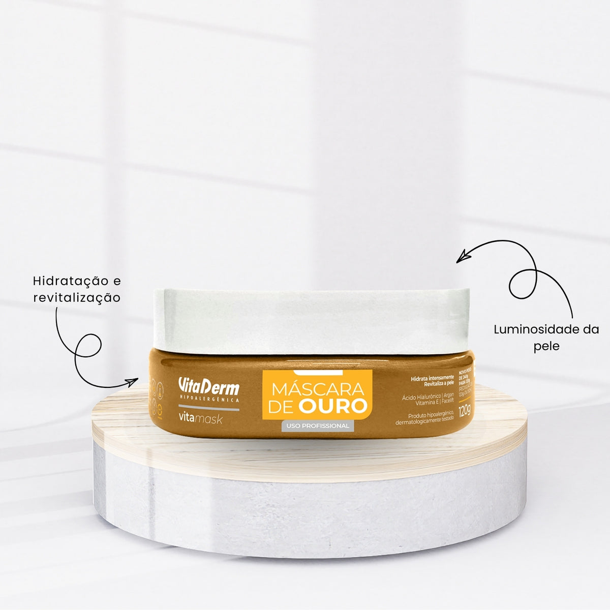 Vita Derm Hipoalergênica VitaMask Ouro Máscara 120 g
