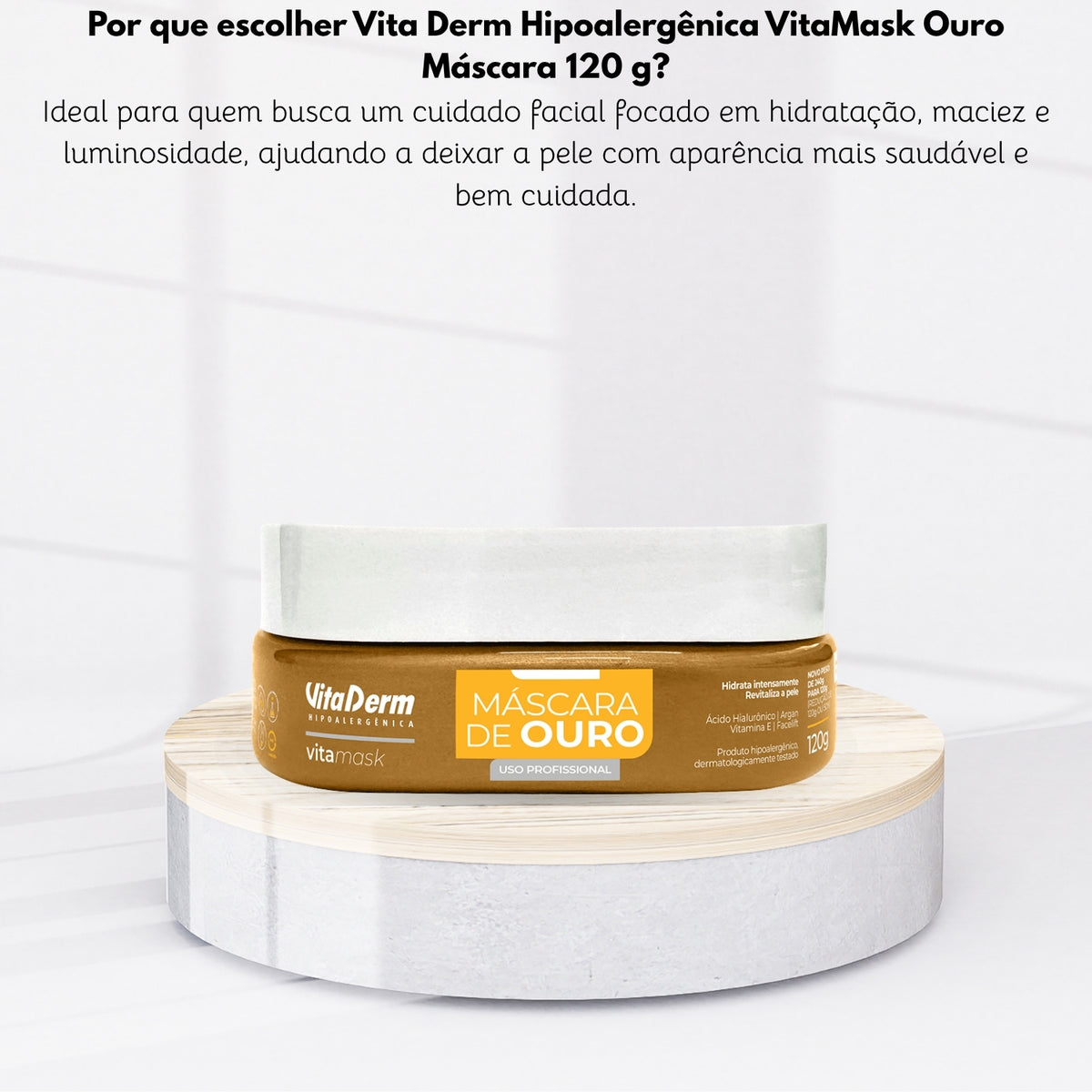 Vita Derm Hipoalergênica VitaMask Ouro Máscara 120 g