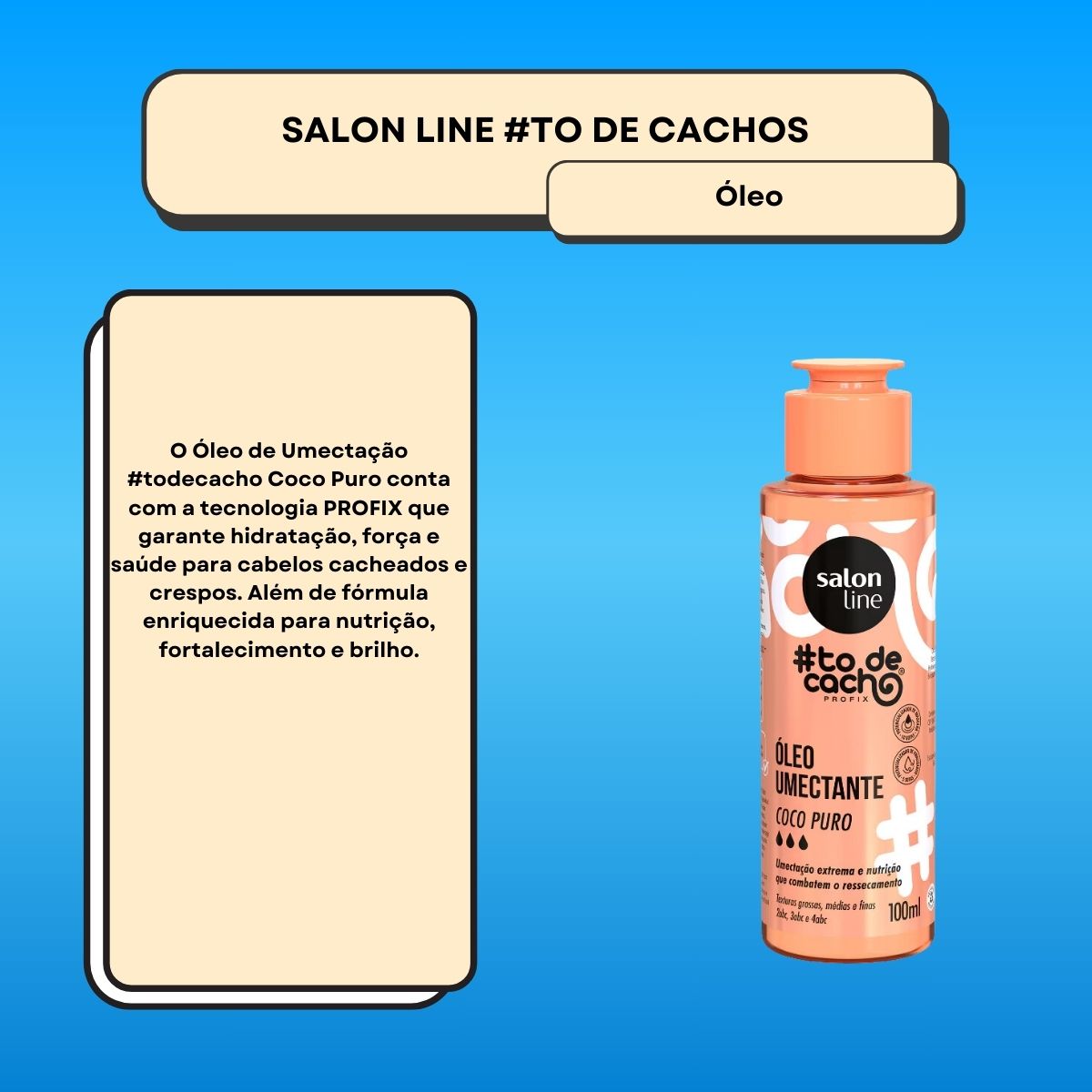 Oleo Salon Line #todecacho Coco Puríssimo de Umectação 100 ml