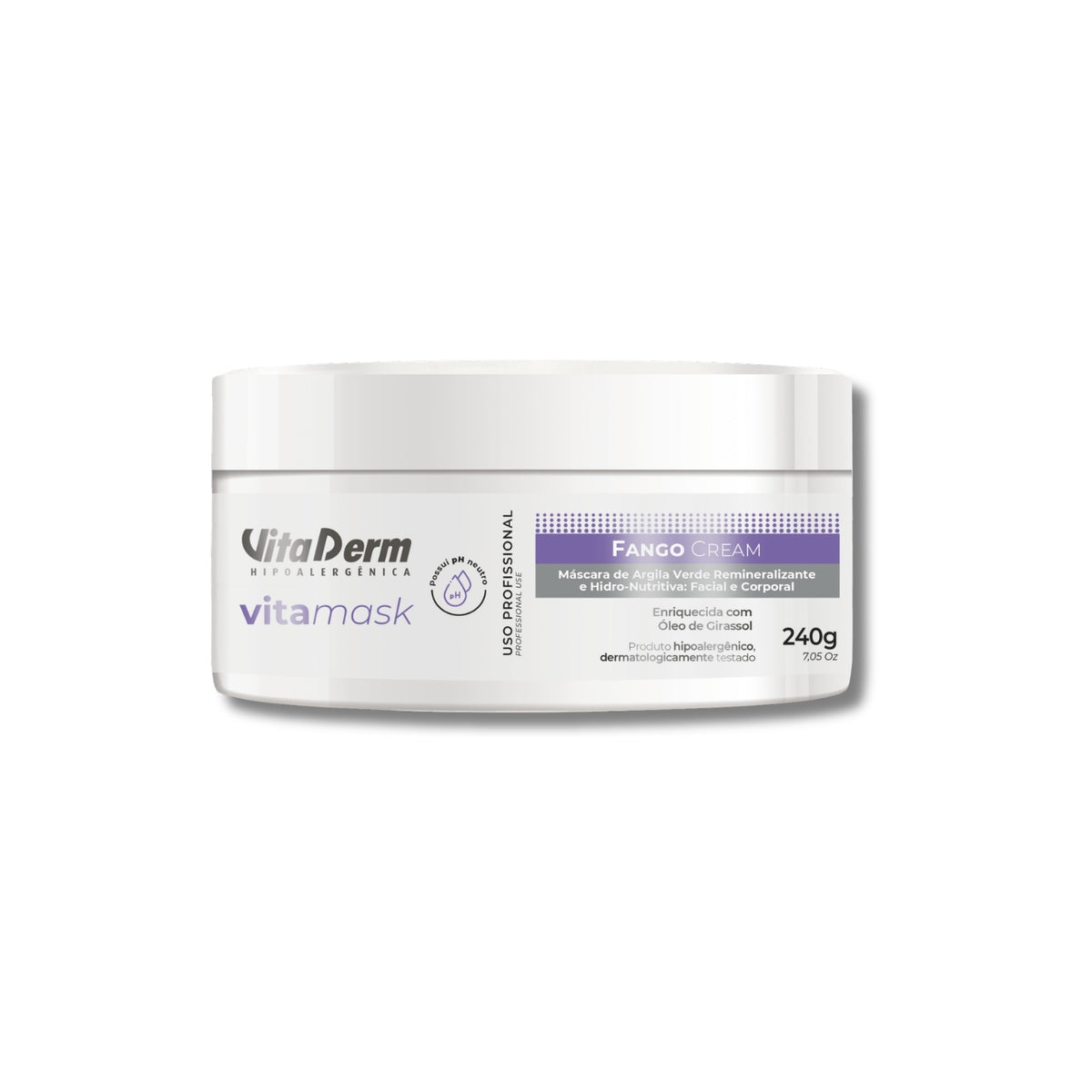Vita Derm Hipoalergênica VitaMask Fango Cream Máscara 240 g