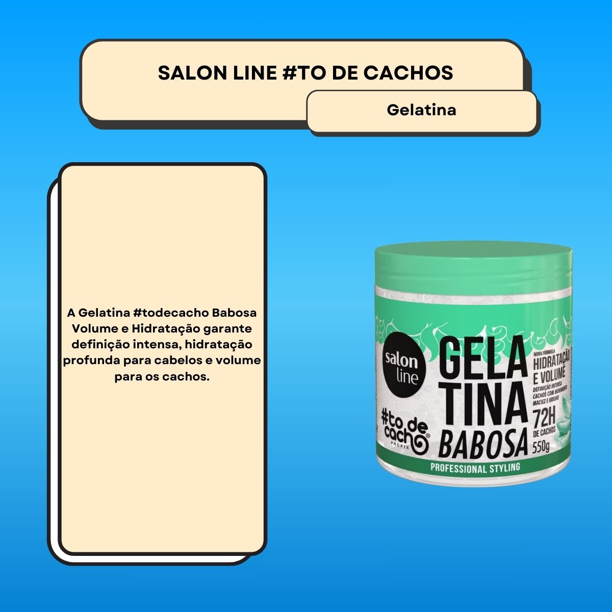 Gelatina Salon Line #todecacho Babosa Volume 550 g